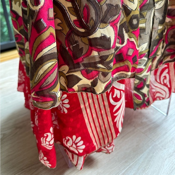 Reversible & Convertible Wrap Skirt Flowy Dress Packable Garden Girl ~ One Size - Picture 5 of 13